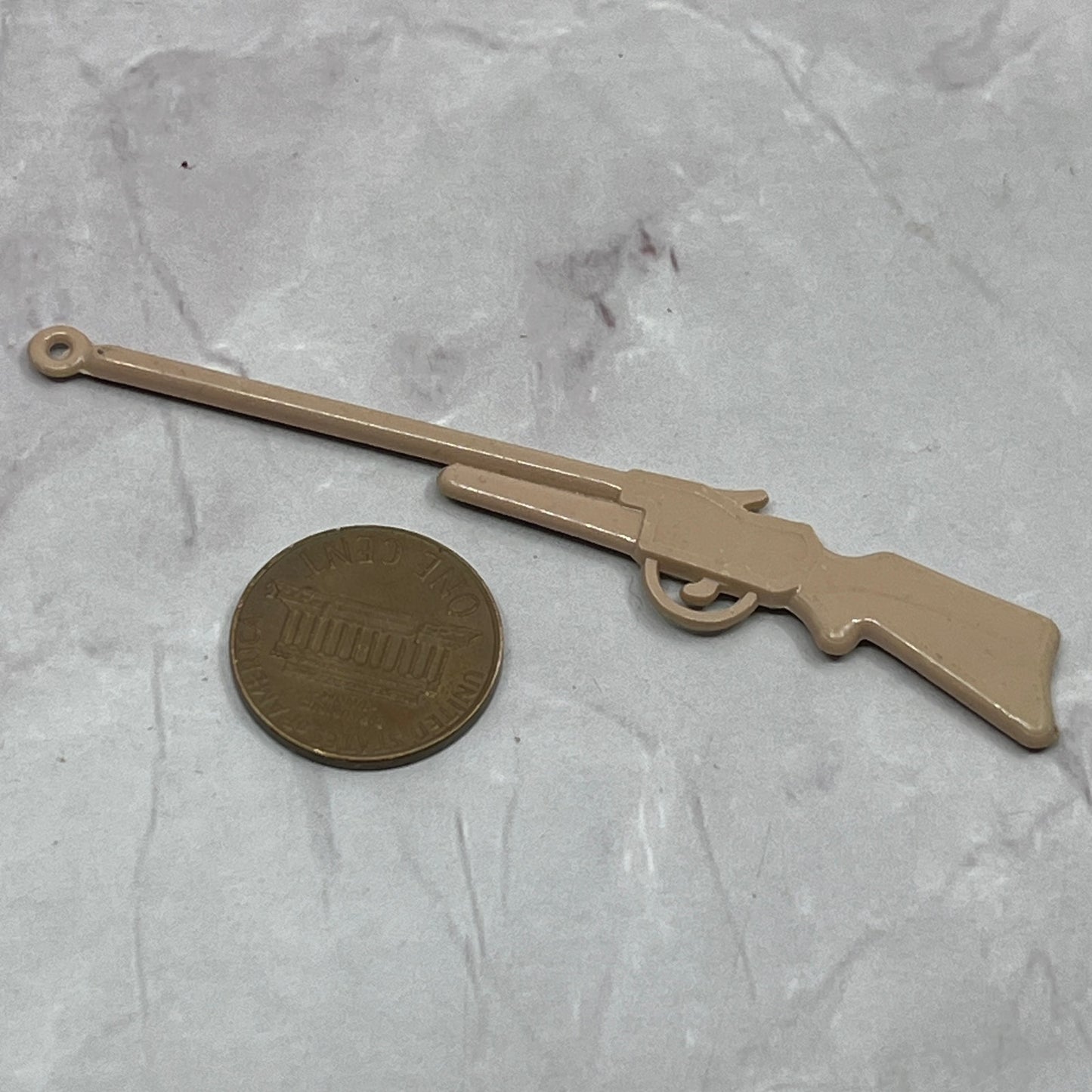 Vintage Tan Celluloid Western Cowboy Rifle Sport Miniature Diorama 3" SE2