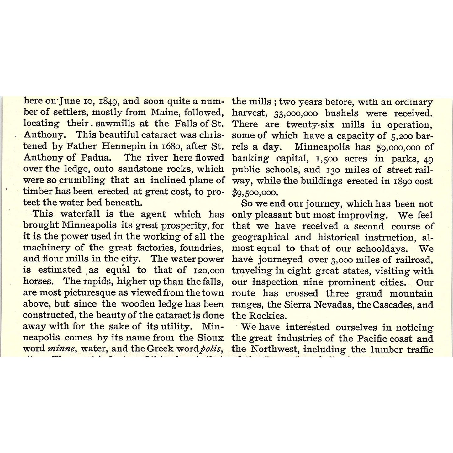 Photo Showing Falls of St. Anthony Minnesota 1892 Art Print AG2-9