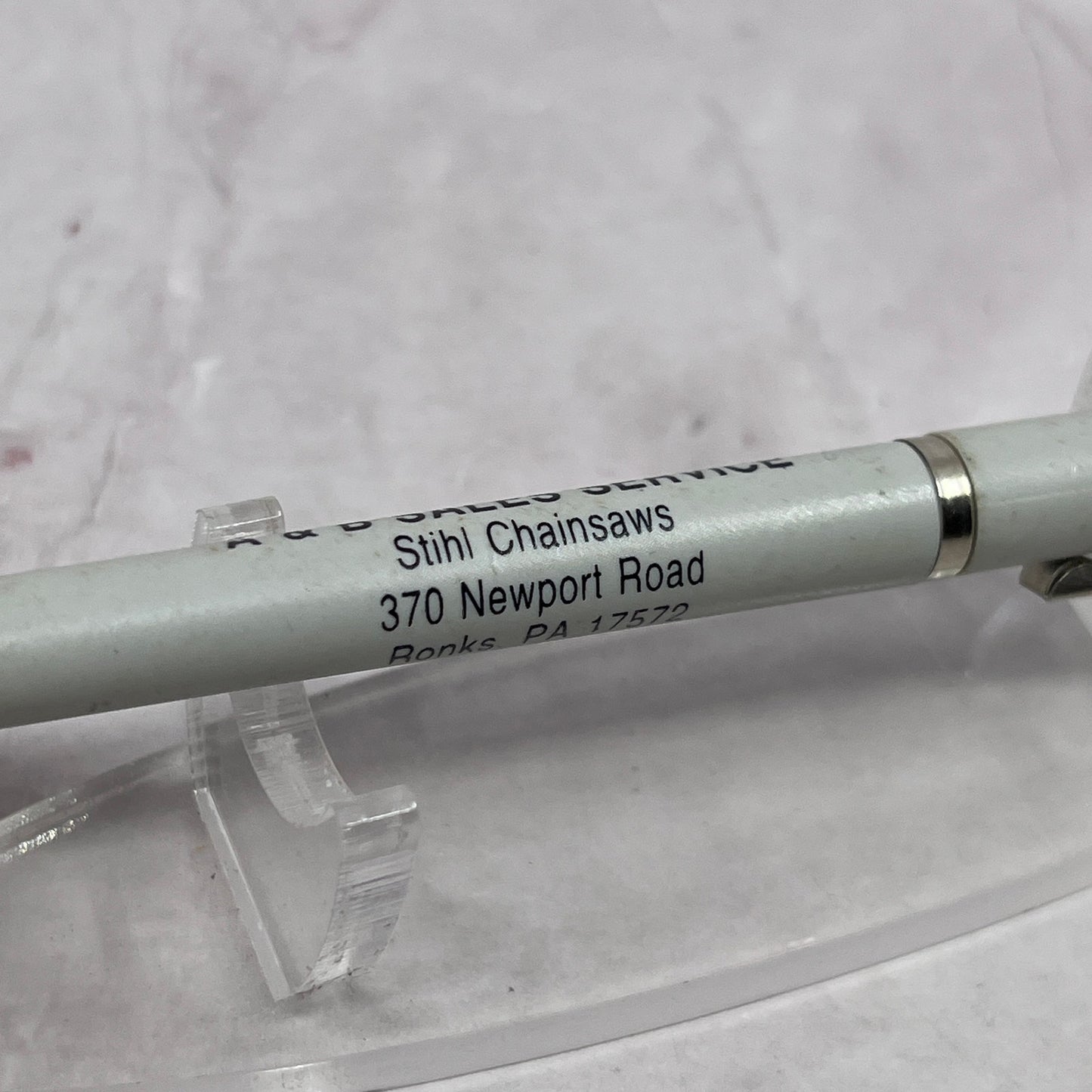 A&B Sales Service Stihl Chainsaws Ronks PA Vintage Advertising Pen TC5-PP2