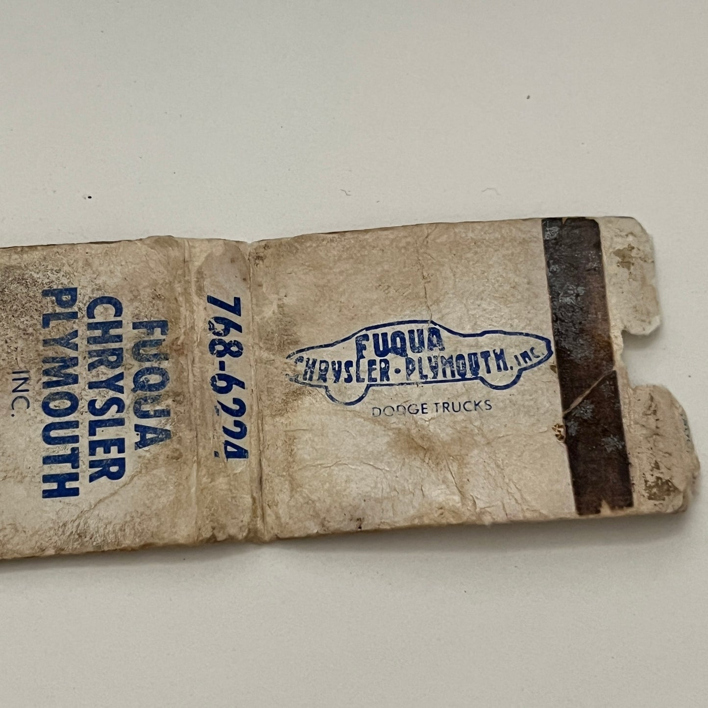 Fuqua Chrysler Plymouth Dunkirk Indiana Vintage Matchbook TB6-MB2-14