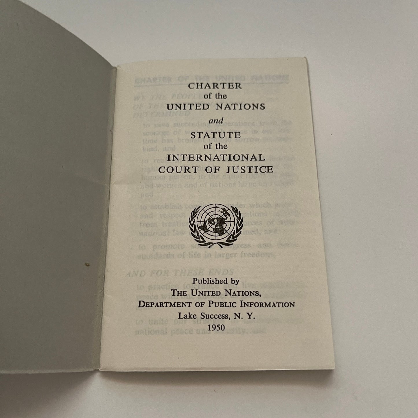 1950 Charter of the United Nations Pocket Booklet TK2-XB5