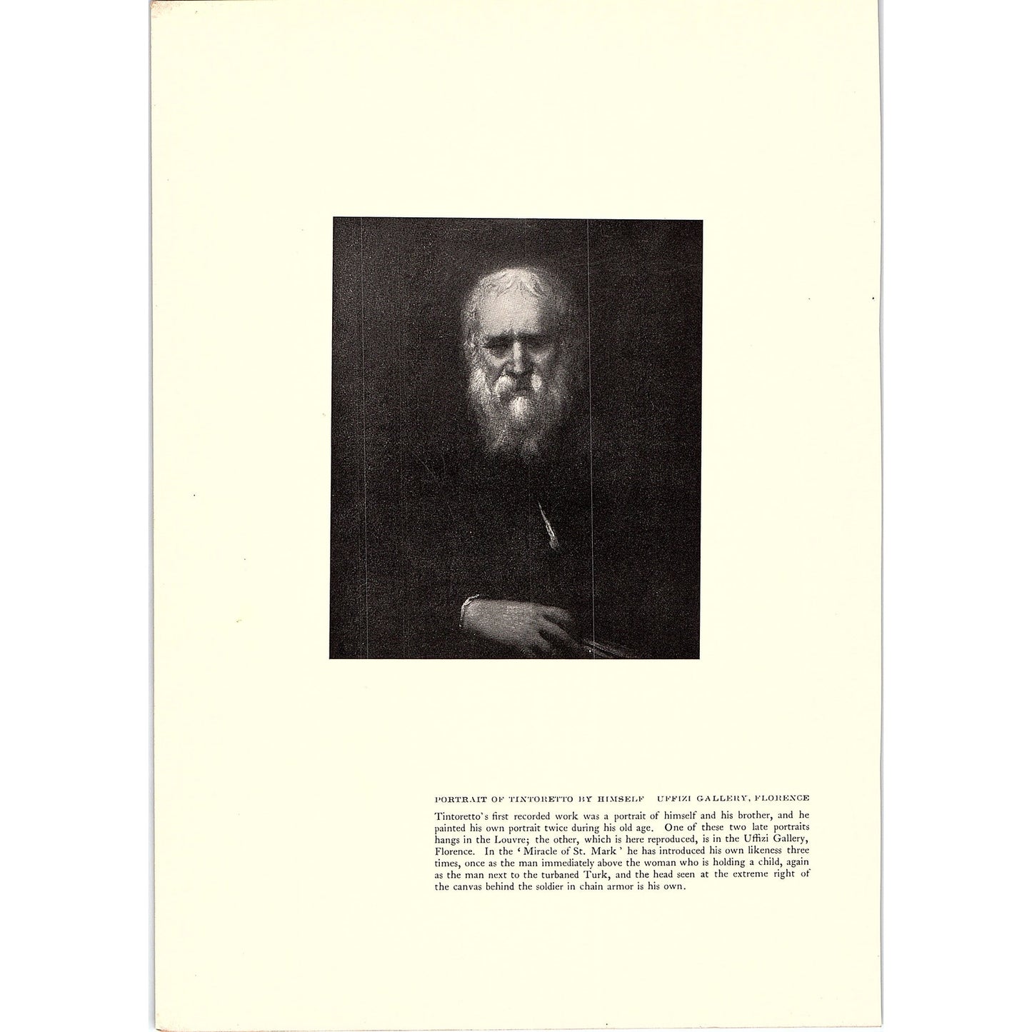 Portrait of Doge Marcantonio Trevisan - Tintoretto - 1902 Litho Art Print AF4-12