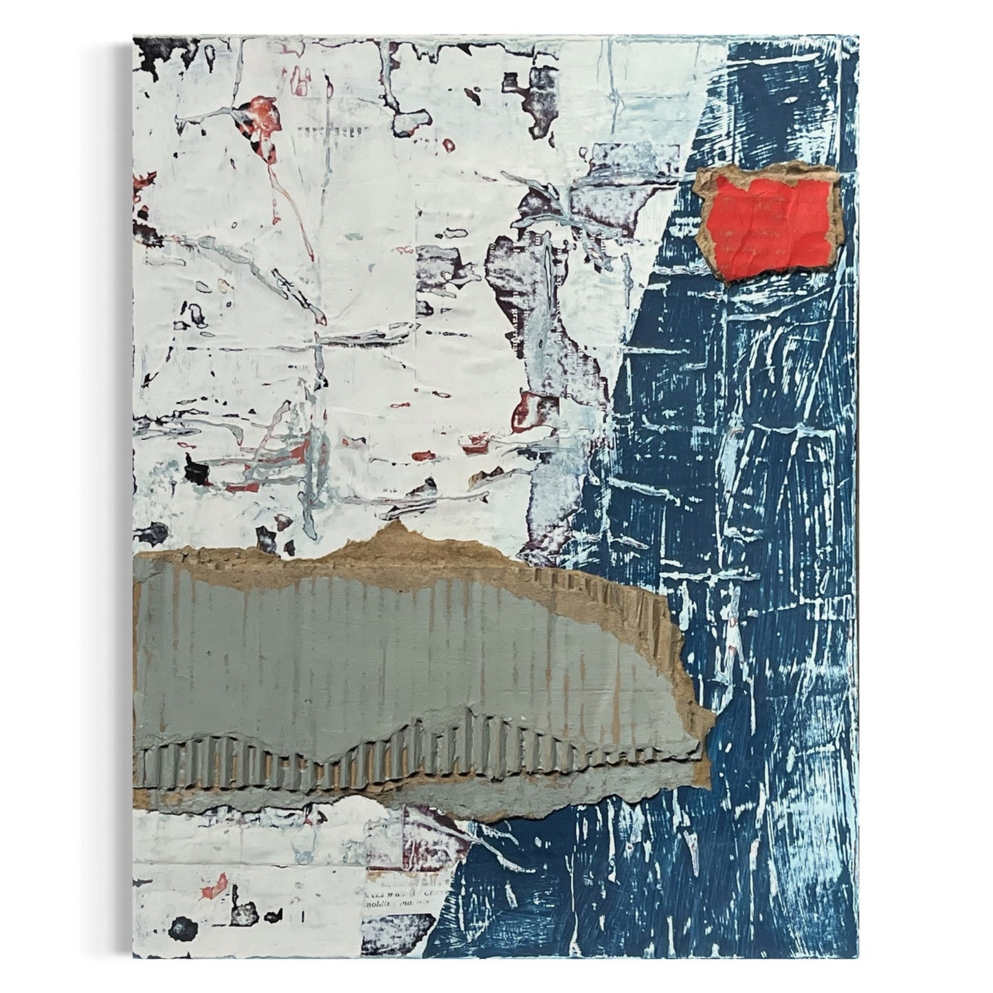 Original Mixed Media Modern Art Collage Painting 11x14 "Impound"