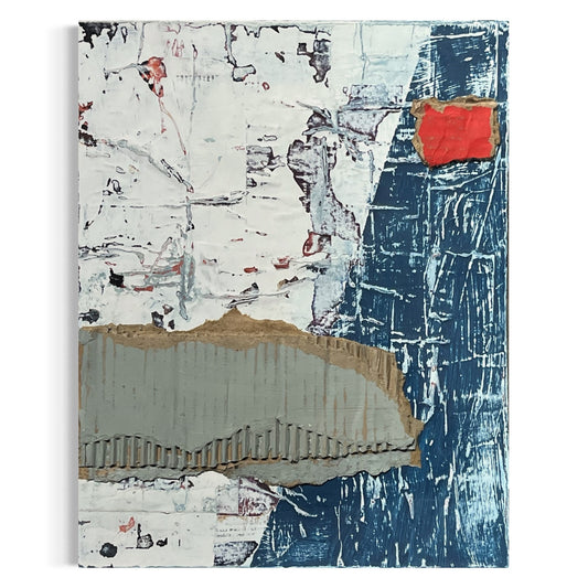 Original Mixed Media Modern Art Collage Painting 11x14 "Impound"