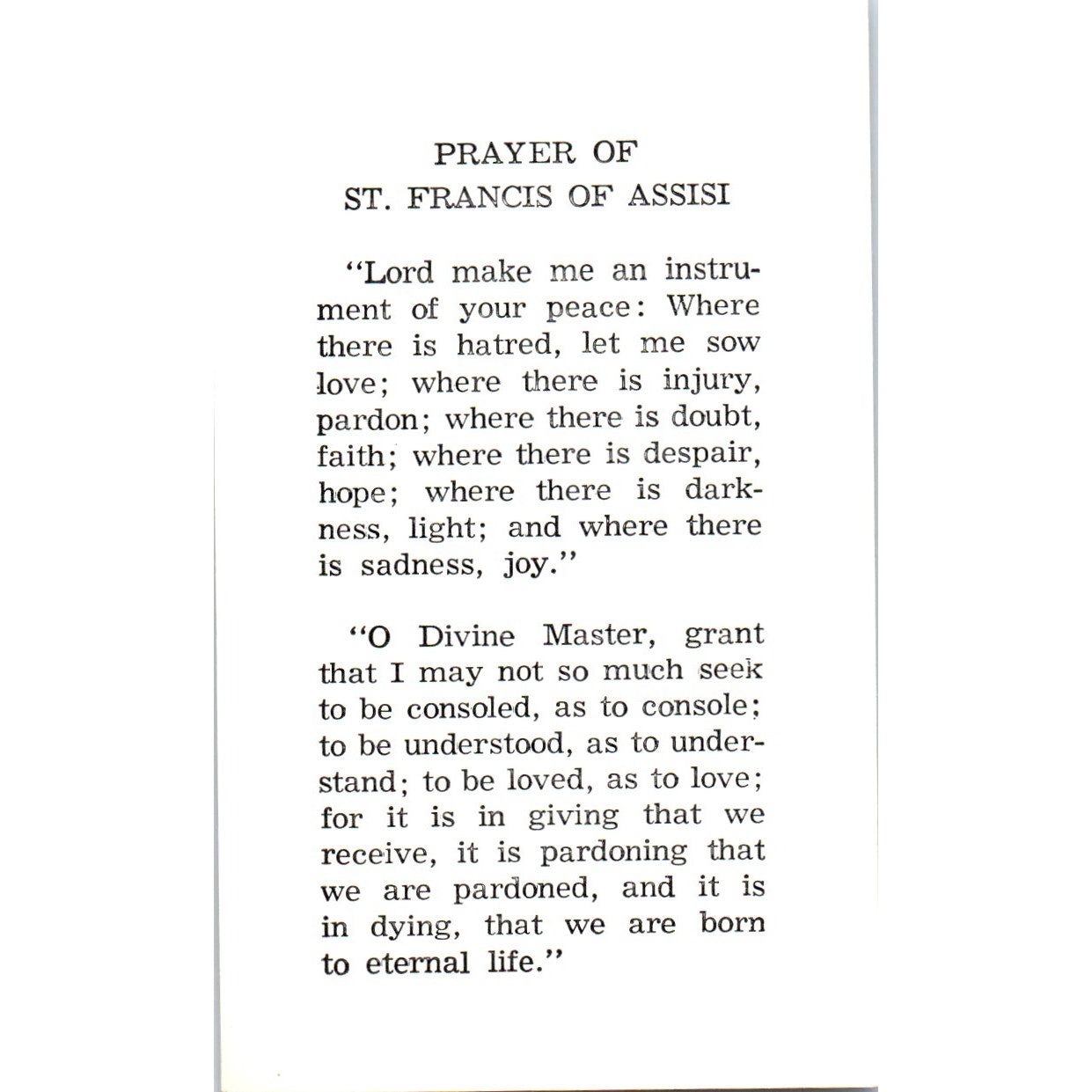 1982 Rev. Gervase J. Brinkman Funeral Prayer Card St. Francis Prayer TH2-PC1