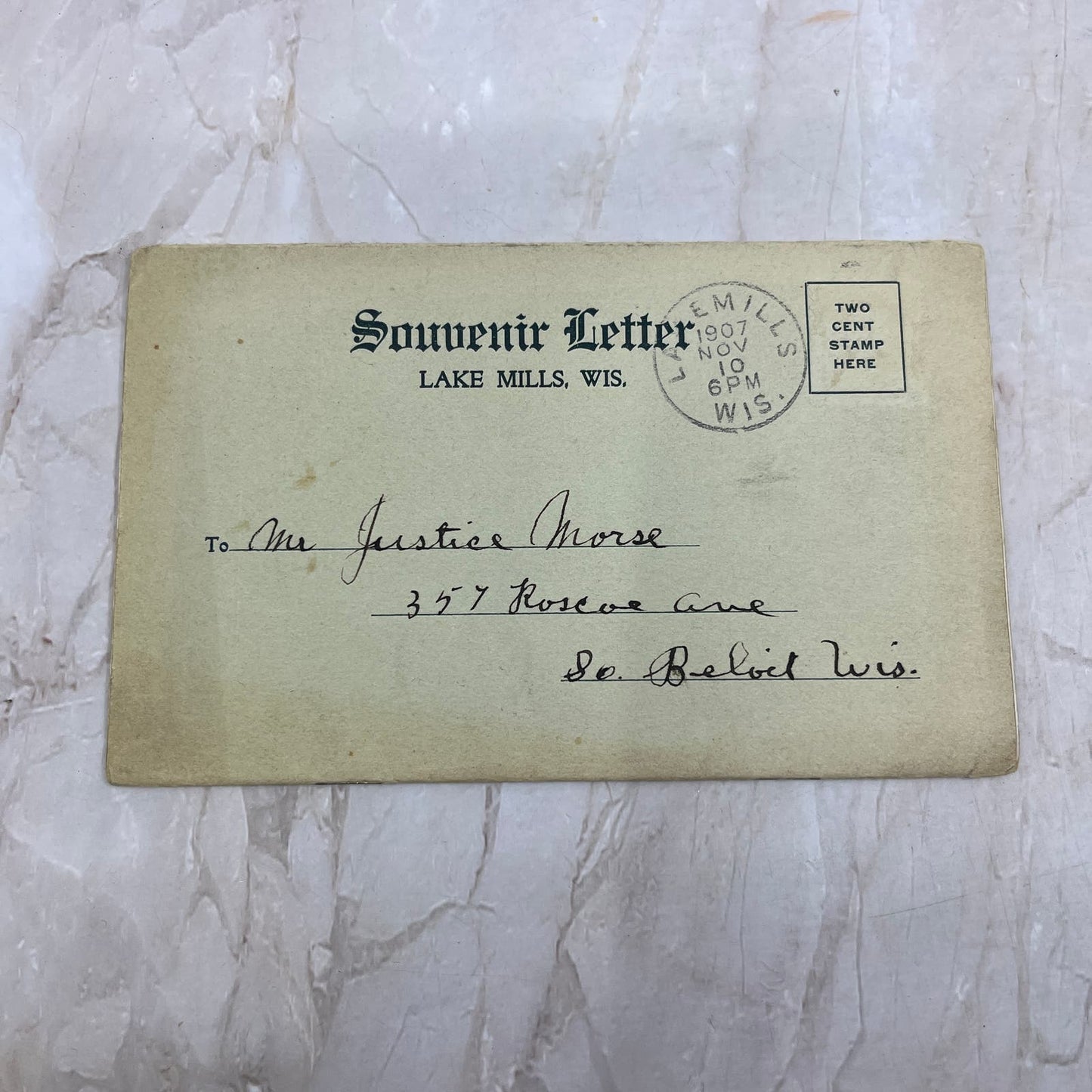 1907 Souvenir Letter Lake Mills Wisconsin Souvenir Folder Book Postcards TI8-S2