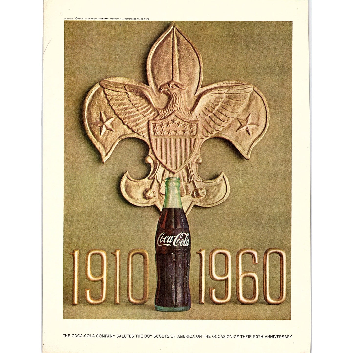 1960 Coca-Cola Coke Boy Scouts 50th Anniversary Magazine Ad 8x11 V10