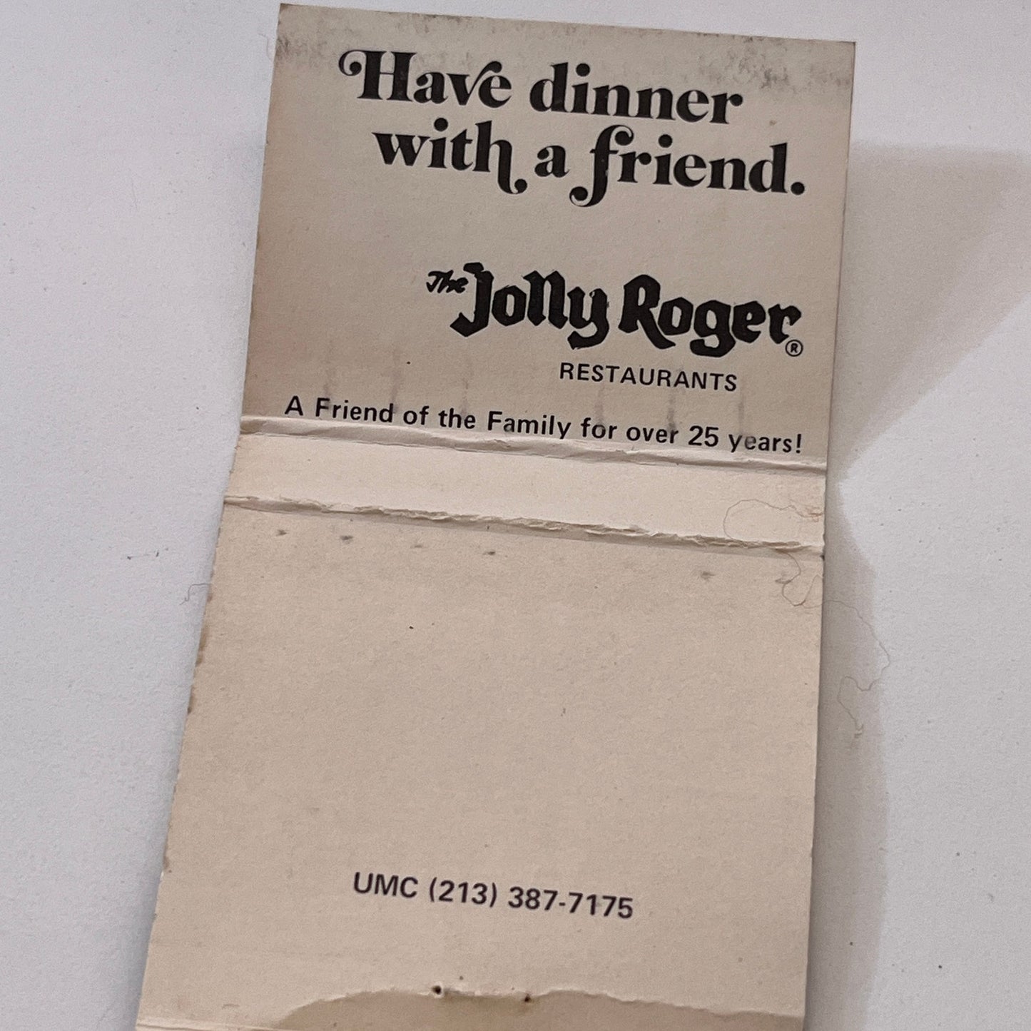 The Jolly Roger Restaurants Long Beach Vintage Matchbook Cover TB6-MB1-11