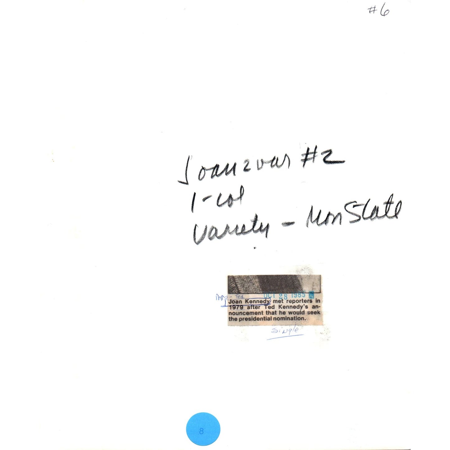 Joan Kennedy Meets WIth Reporters 8x10 Original Press Photo D1-P