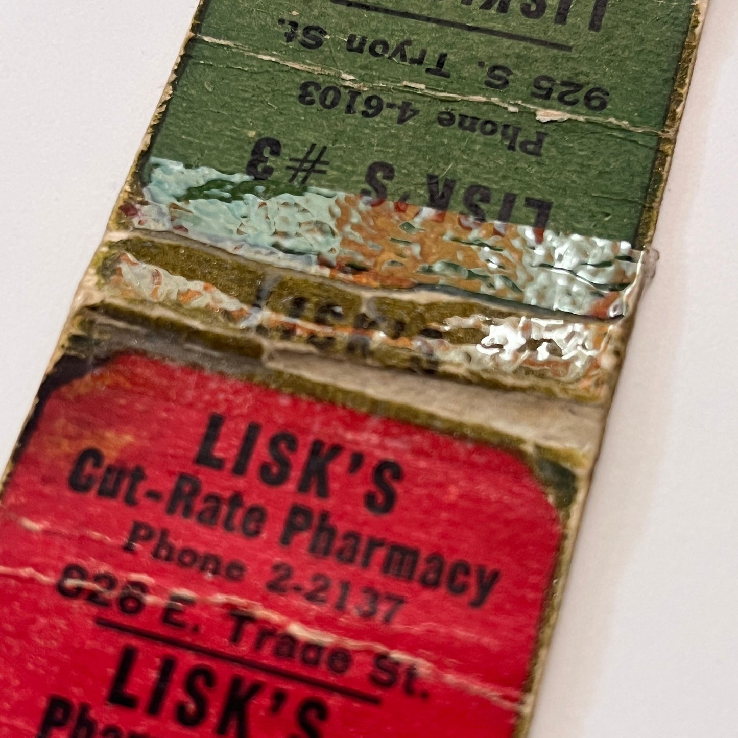 Lisk's Cut Rate Pharmacy Vintage Matchbook Cover TB6-MB1-15