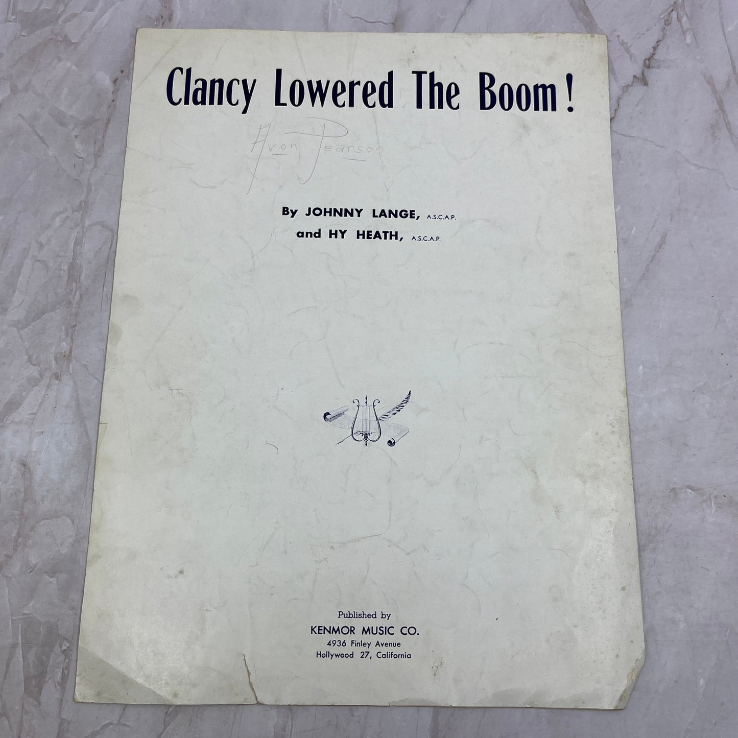 Clancy Lowered the Boom Johnny Lange Hy Heath Antique Sheet Music Ti5