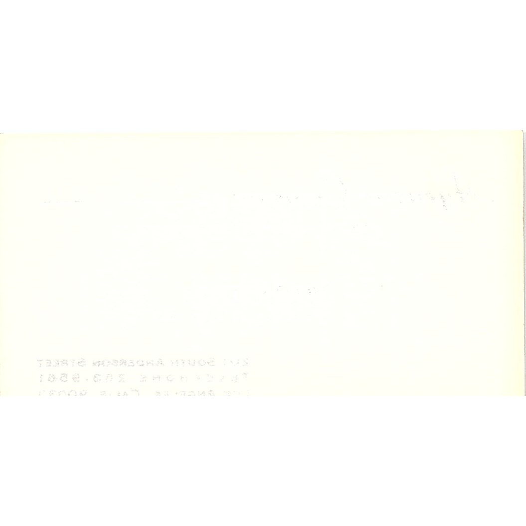 Ward Rae Agencies Company Los Angeles CA Vintage Business Card SD9-B5