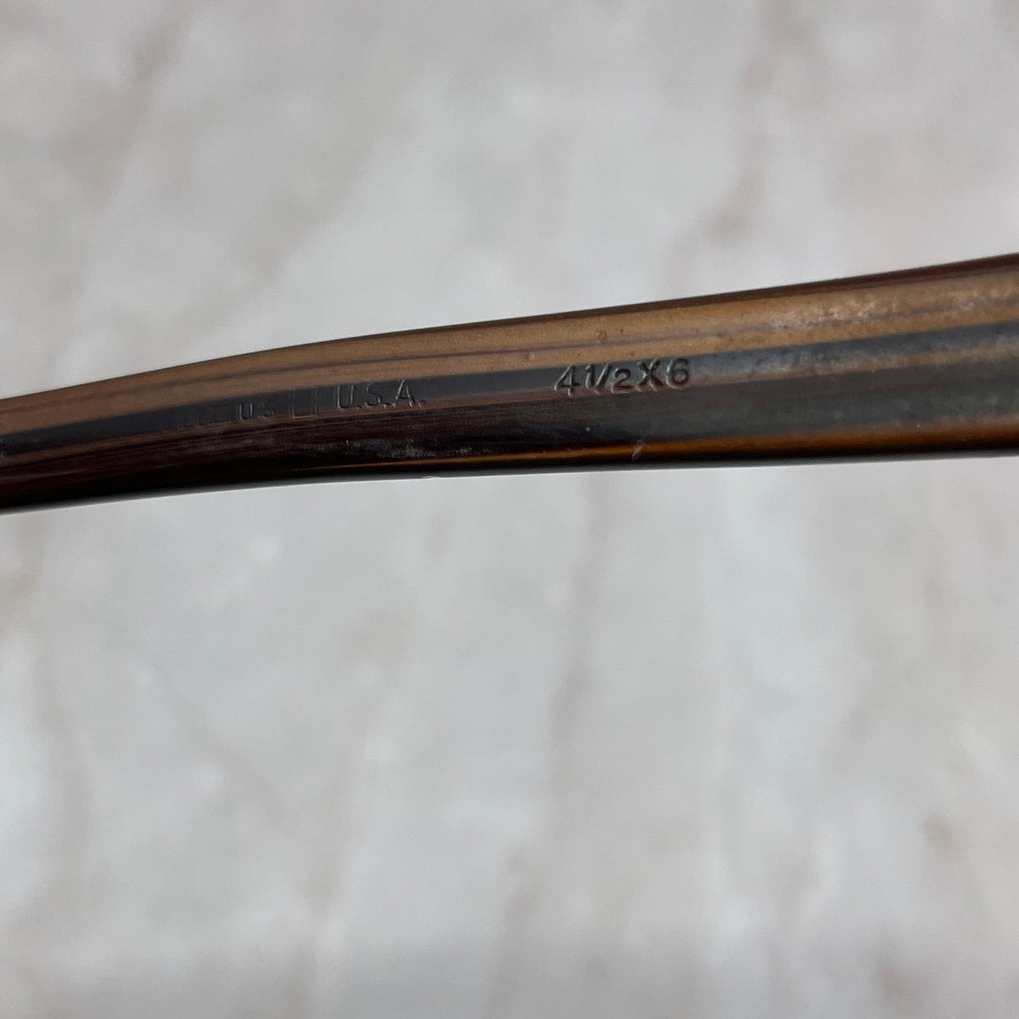 Retro Titmus Brown Tiger Eye Acrylic Eyeglasses 4 1/2x6" USA SB8