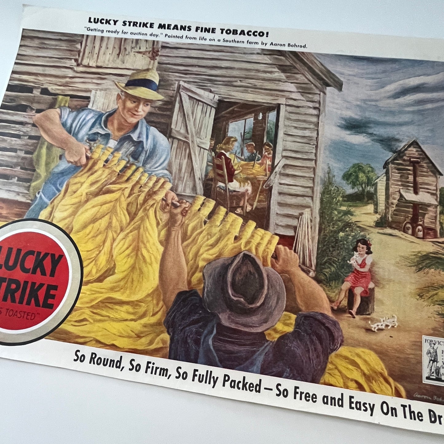 Lucky Strike So Round, So Firm, So Fully Packed It's Toasted 1943 WWII Ad SV1-6