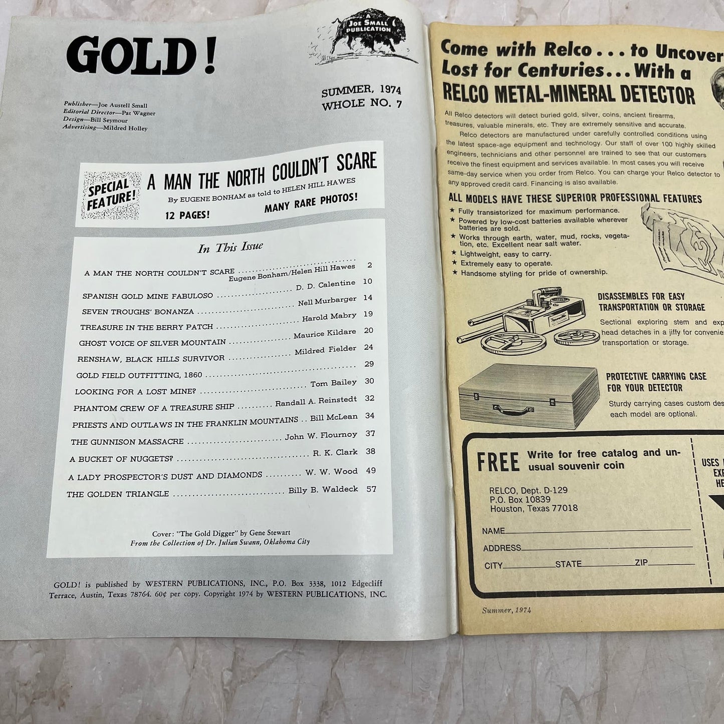 1974 Summer -Gold! Magazine - Treasure Hunting Metal Detecting Prospecting M13