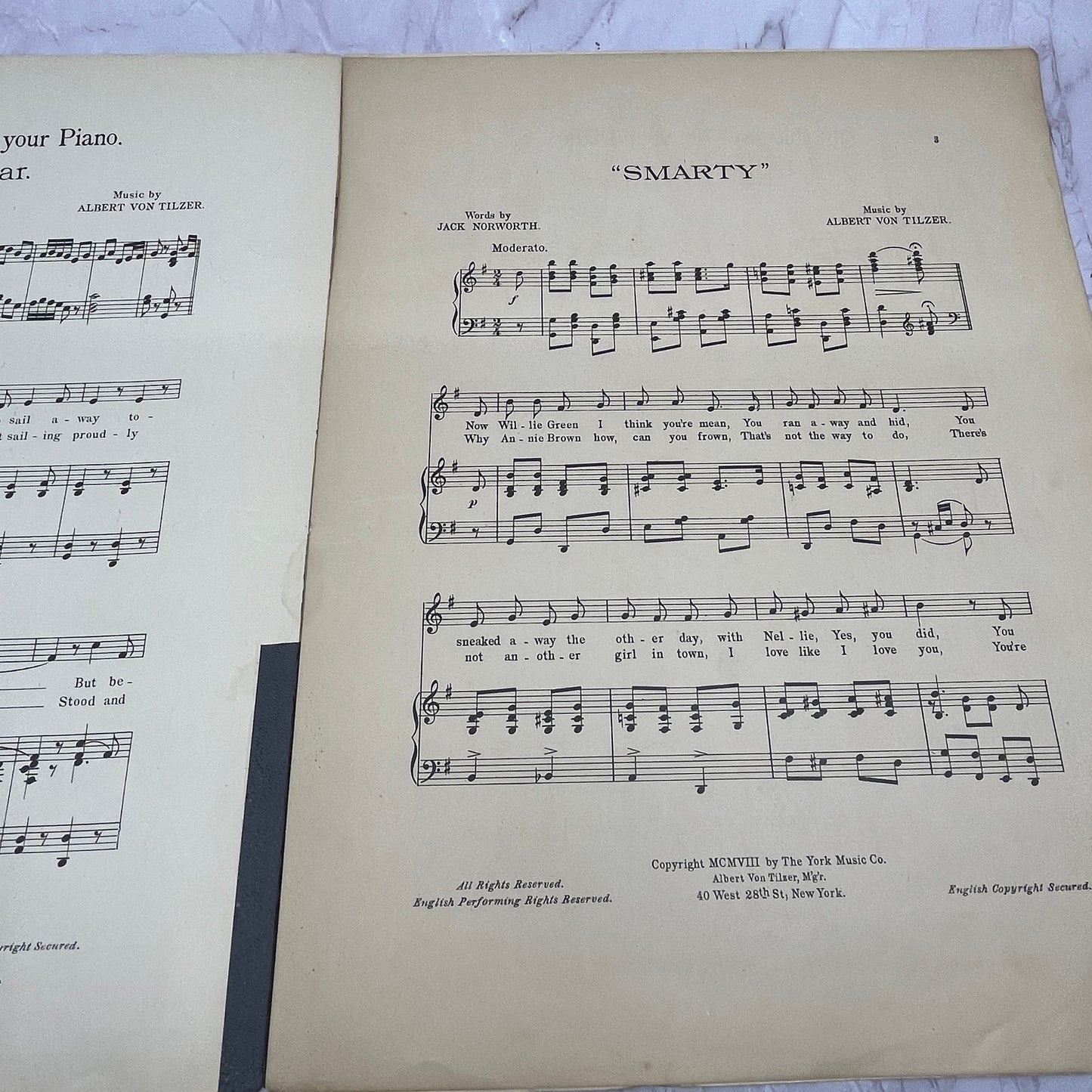 Smarty Julian Eltinge Jack Norworth Albert VonTilzer 1918 Sheet Music V16