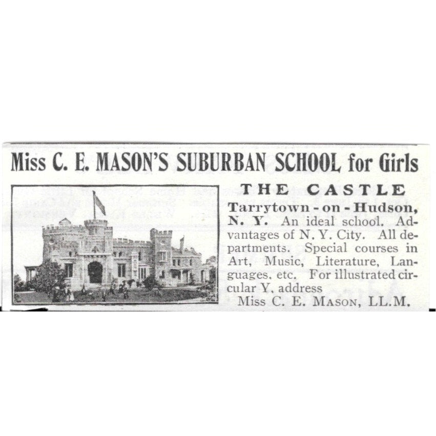 C.E. Mason's Suburban School for Girls Tarrytown on Hudson NY 1903 Ad AG3-S12