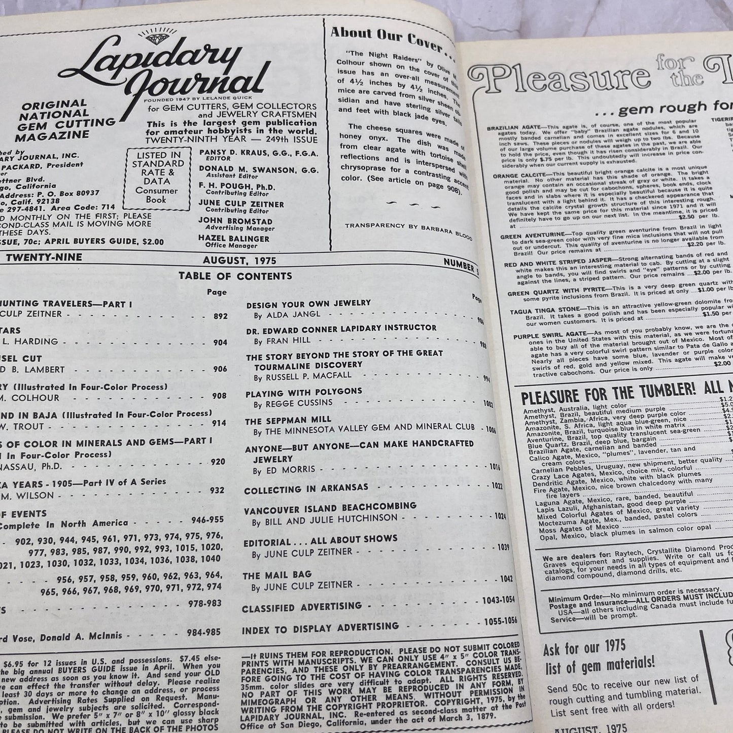 The Night Raiders - Lapidary Journal Magazine - Aug 1975 M23