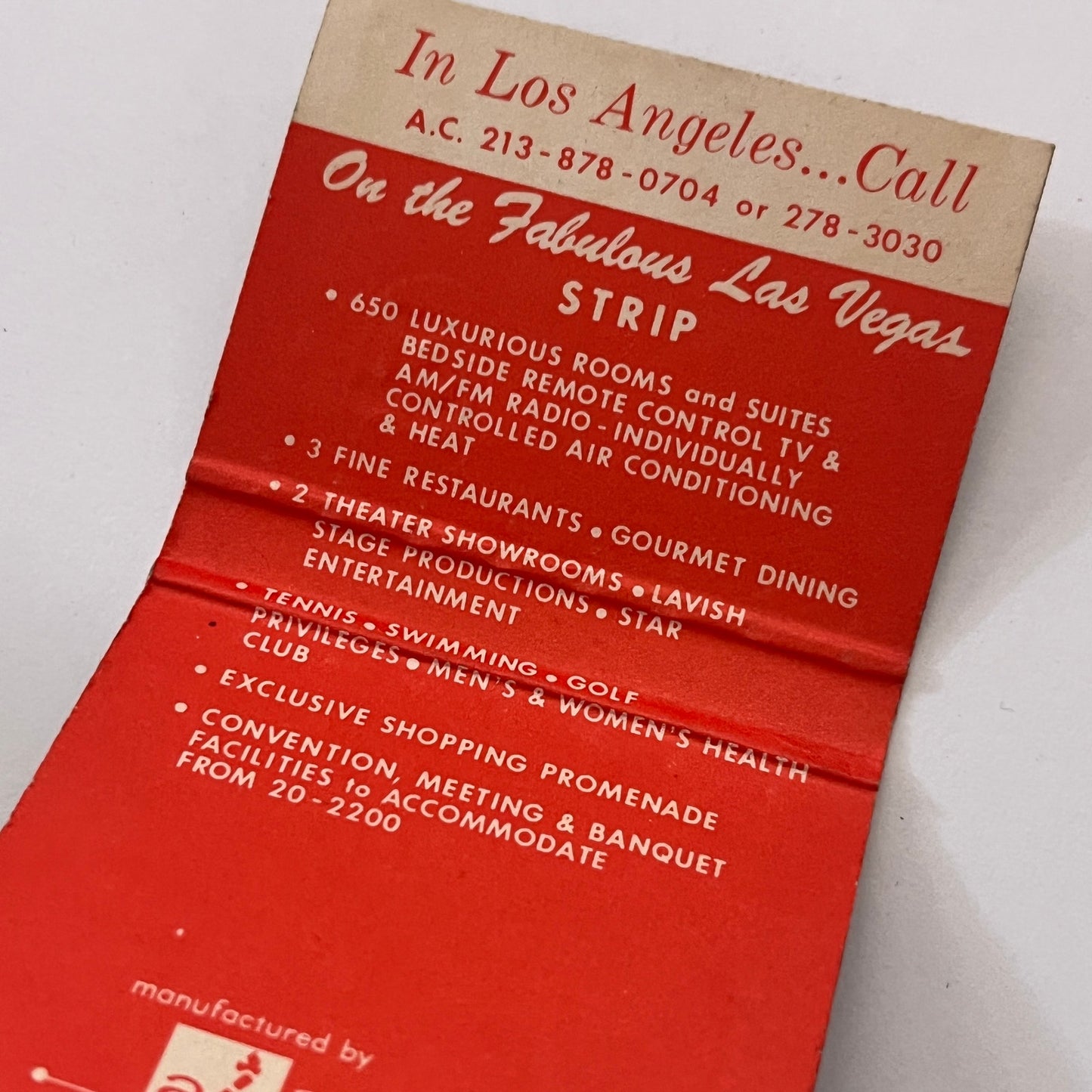 The Frontier Hotel Las Vegas Nevada Vintage Matchbook Cover TB8-MB-9