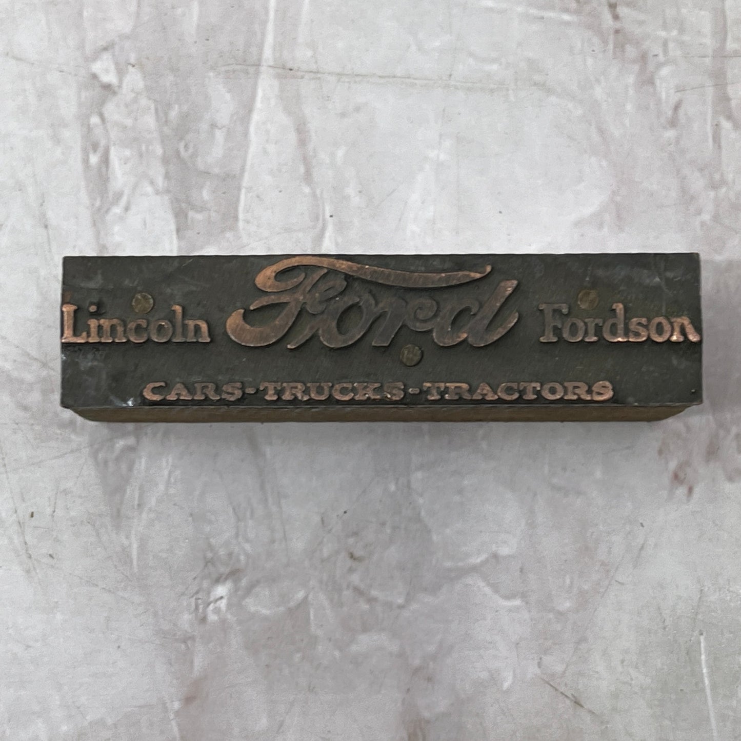 Retro Ford Fordson Lincoln Copper Vintage Letterpress Printers Block Plate SF5