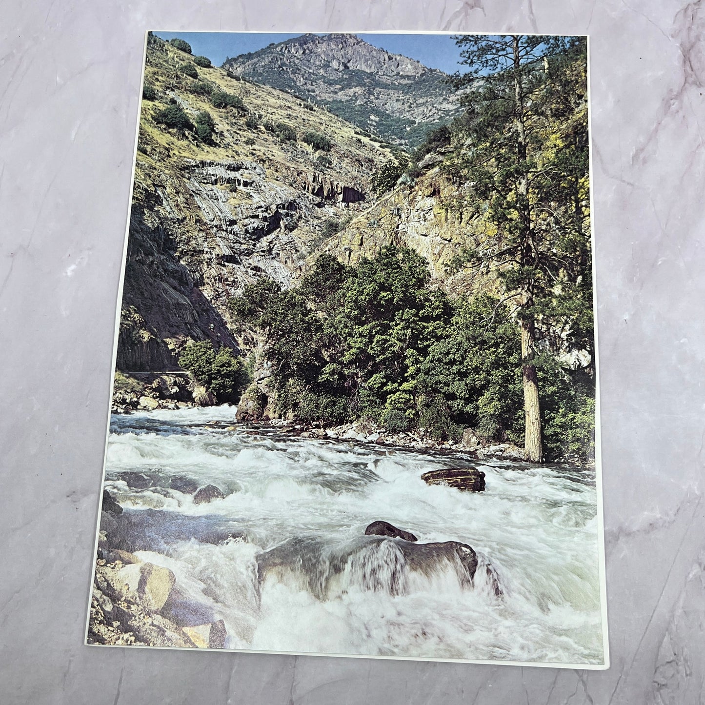 Retro Kitsch Kings Canyon Park California Mountain Rapids 8x11" Art Print V20
