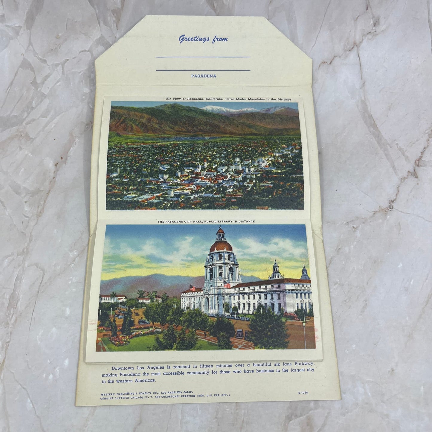 Beautiful Pasadena California Vintage Souvenir Folder Book Views TI8-S2