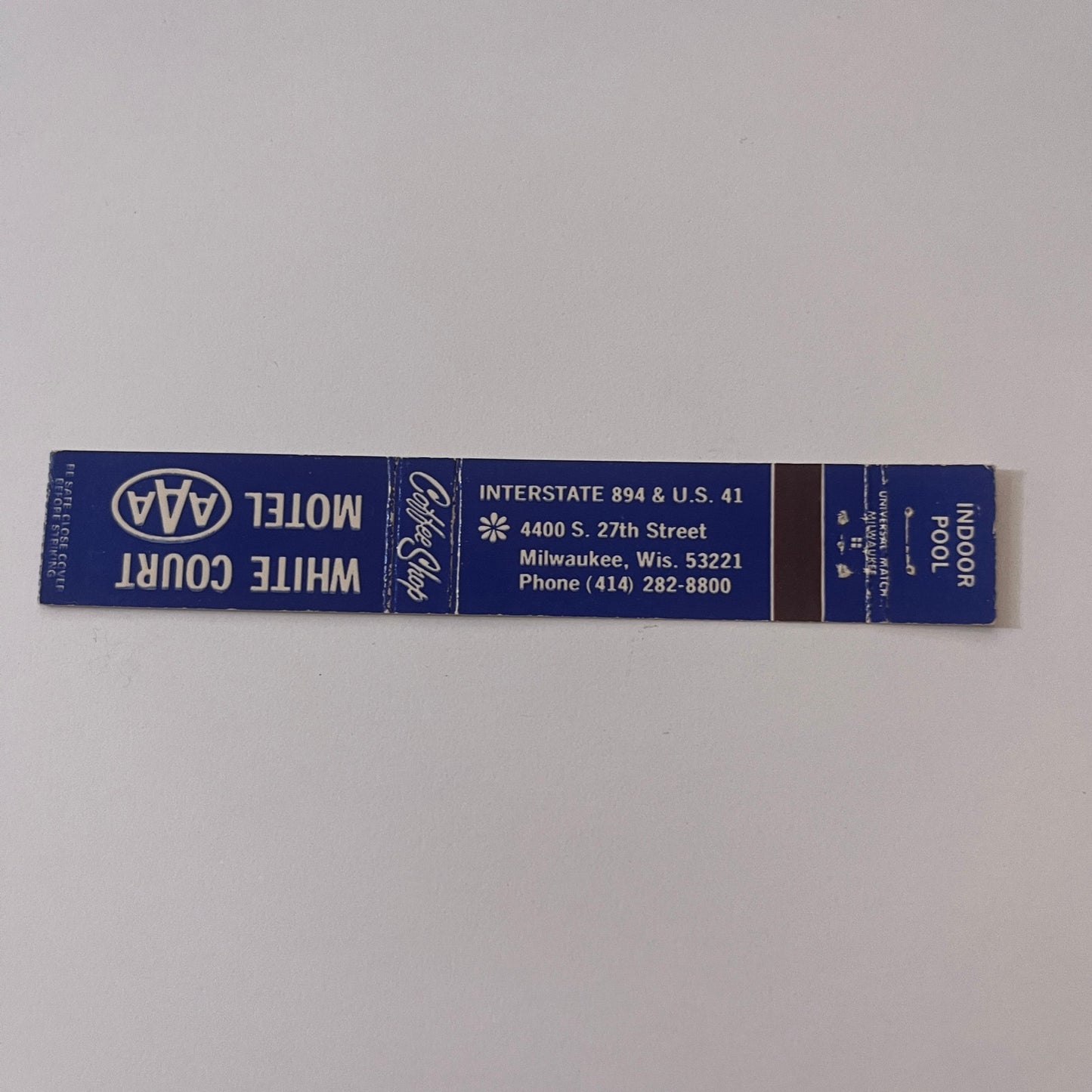 White Court Motel Milwaukee WI Vintage Matchbook TB6-MB2-9