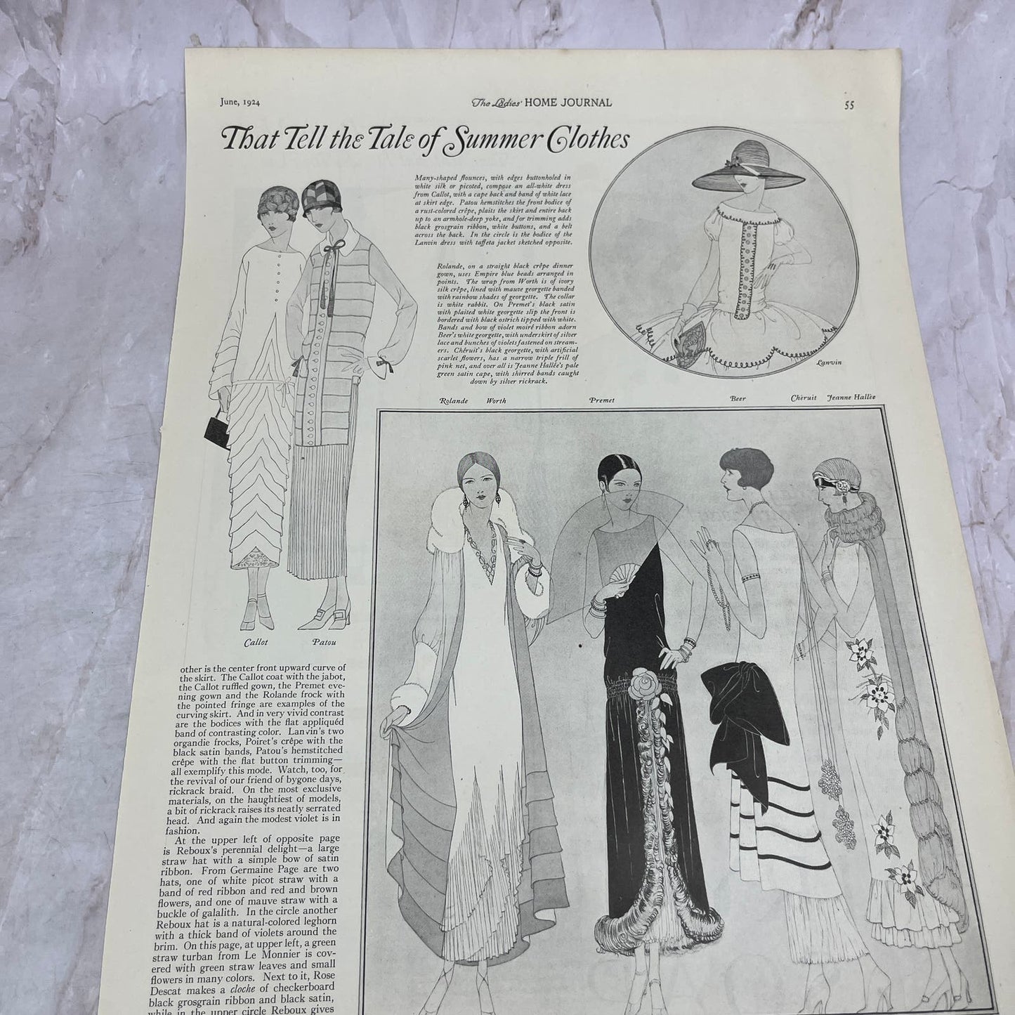 Women's Summer Fashion Trends in Paris 2 Pages 1924 Magazine Ad FL6-11