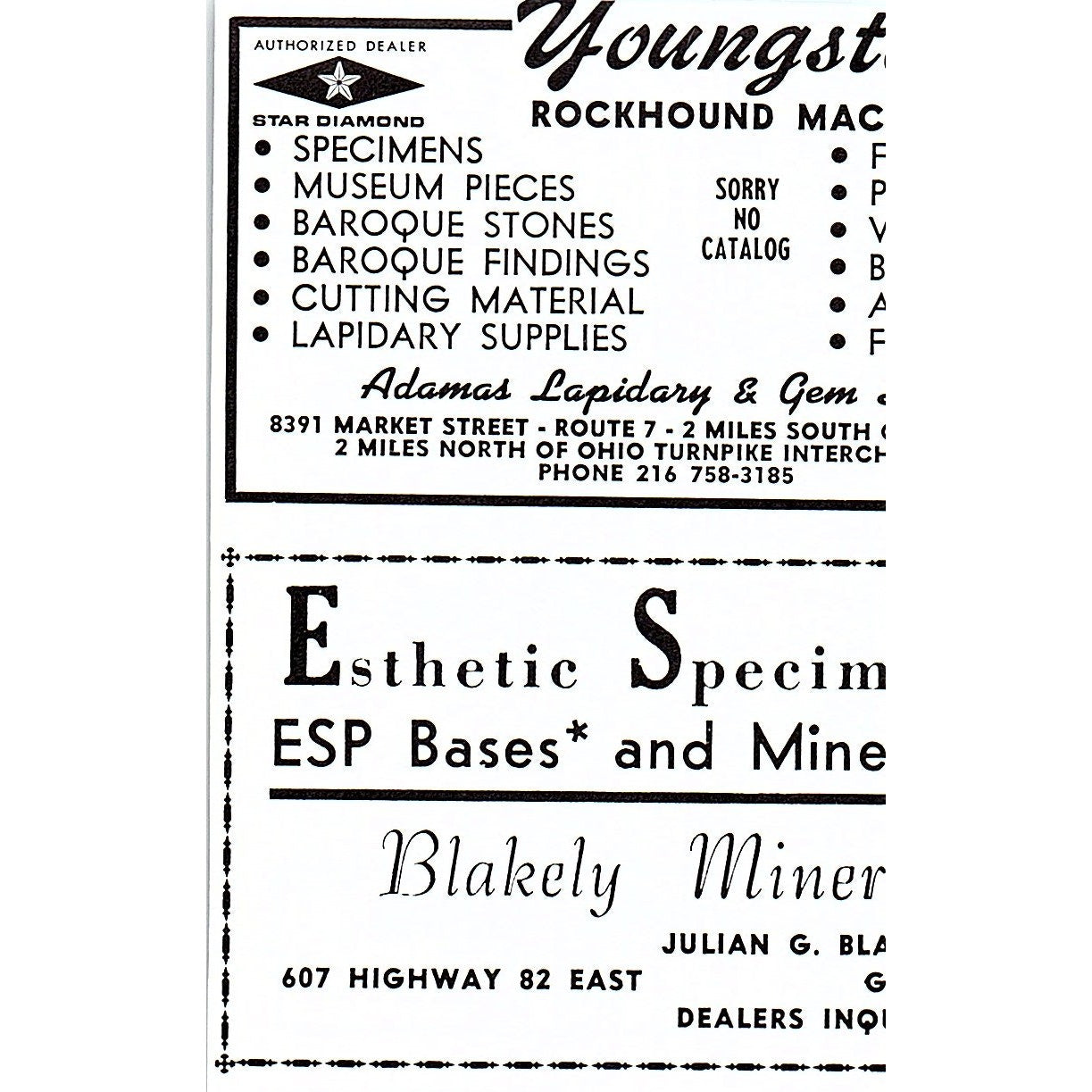 Trader South Lapidary Supply Dunwoody GA 1972 Ad AF8-M2