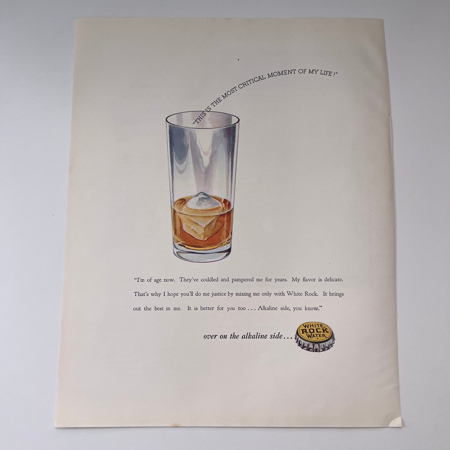 White Rock Water - The Most Critical Moment of My Life 1935 Ad V1-5