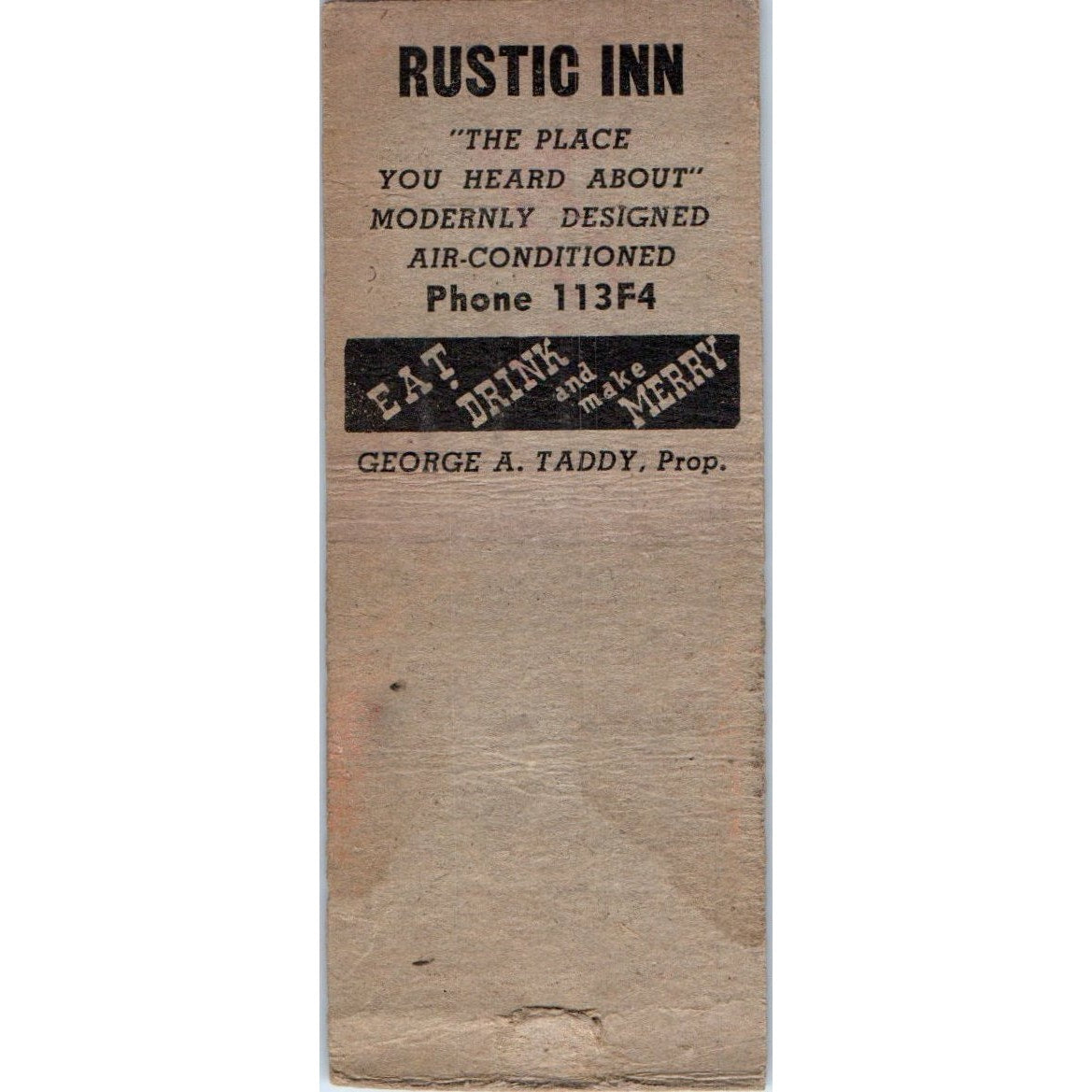 George's Rustic Inn Two Rivers WI Vintage Matchbook Cover SD4-Y2