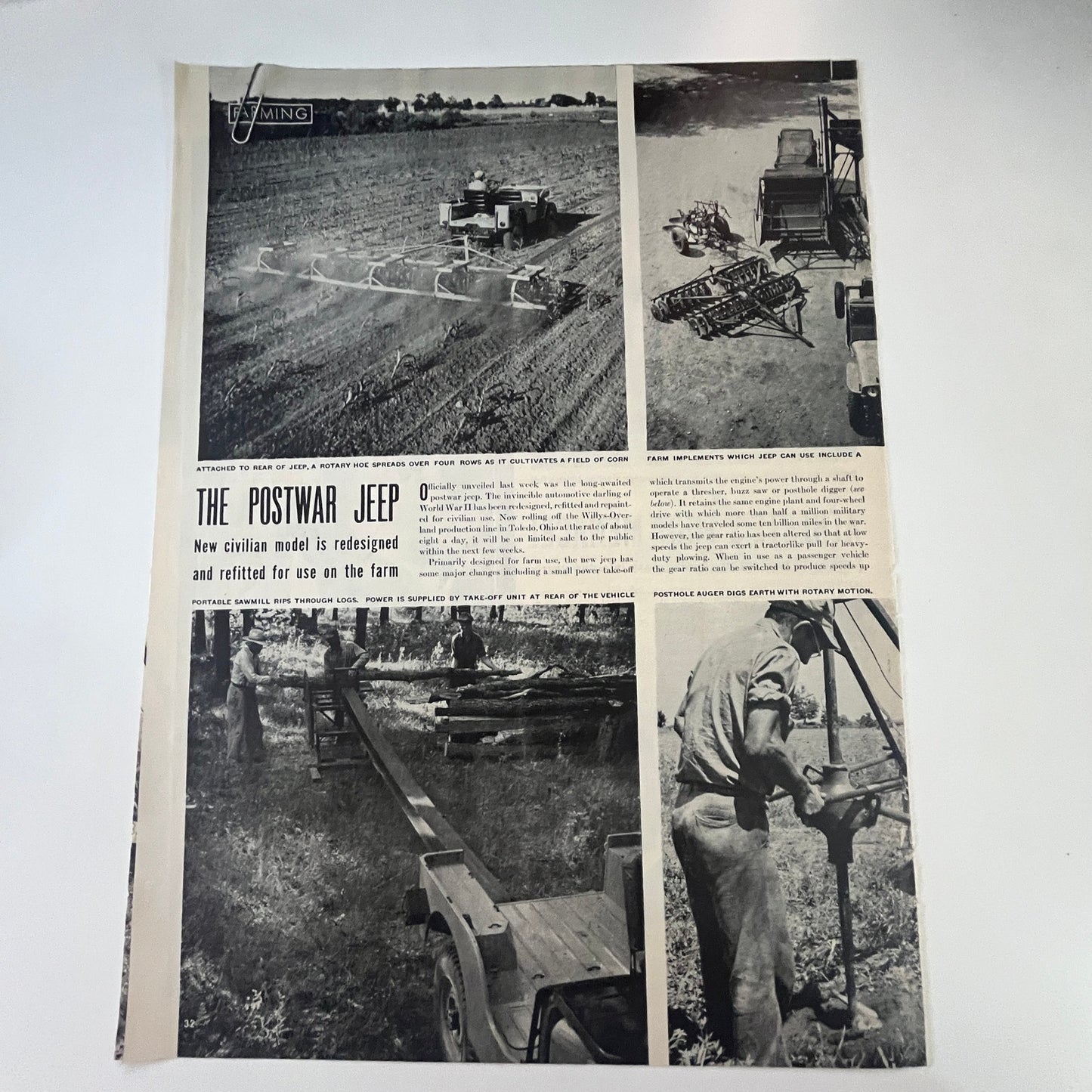 The Postwar Jeep New Civilian Model 2 Pages 1940s WWII Era Article V29-5