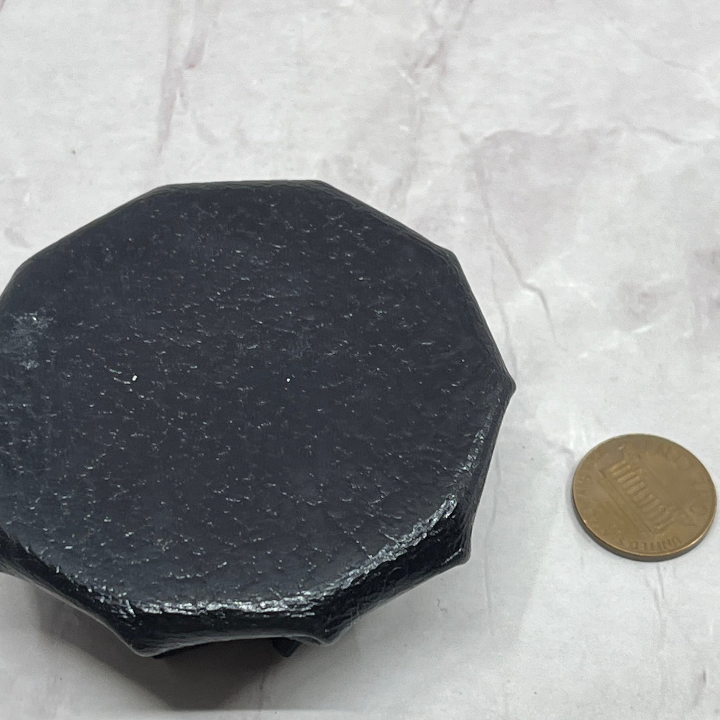 Vintage West Germany Black Leather Squeeze Coin Purse Pouch Change Holder SC1