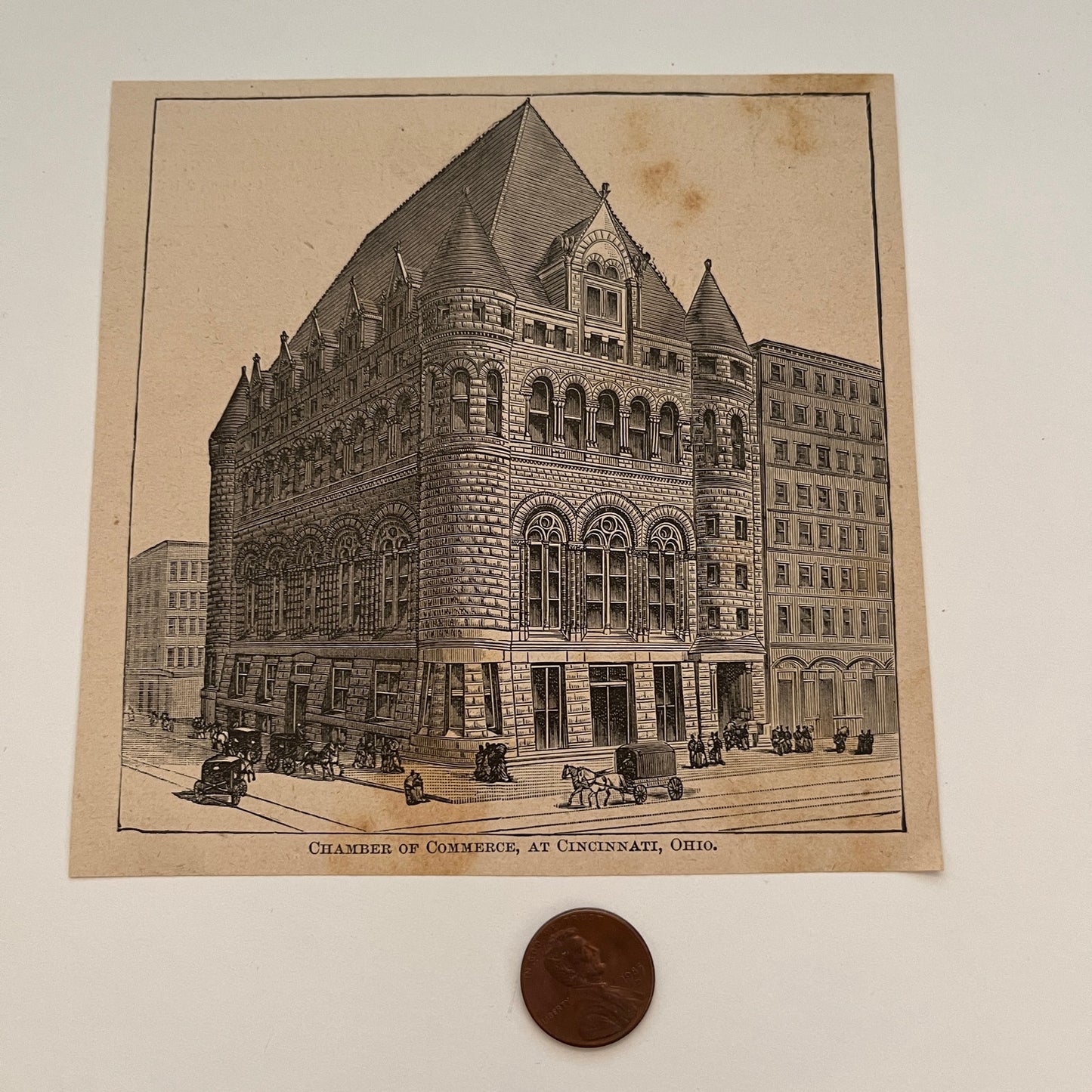 Chamber of Commerce, at Cincinnati Ohio 1894 Art Engraving SAG4-8