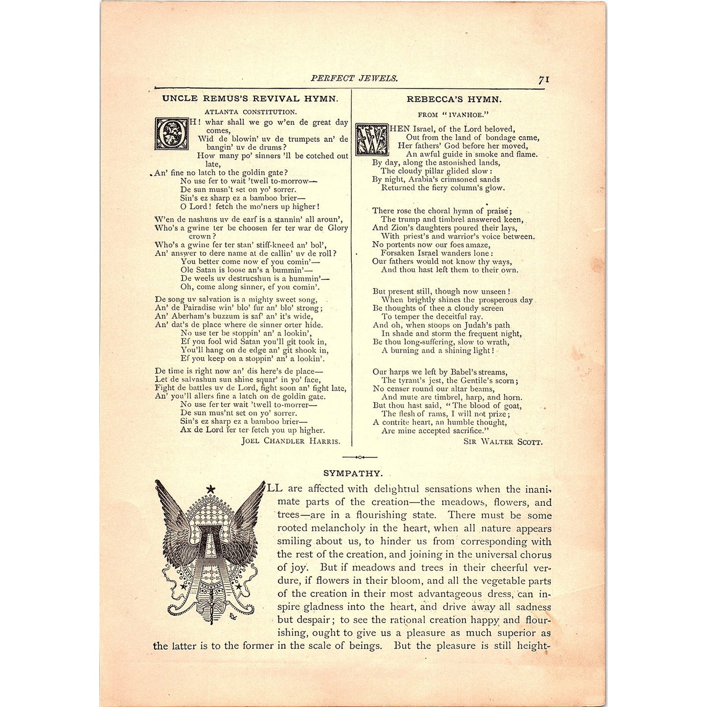 The Old Oaken Bucket Samuel Woodworth, Rebecca's Hymn 1884 Poem TA5-CJ-3