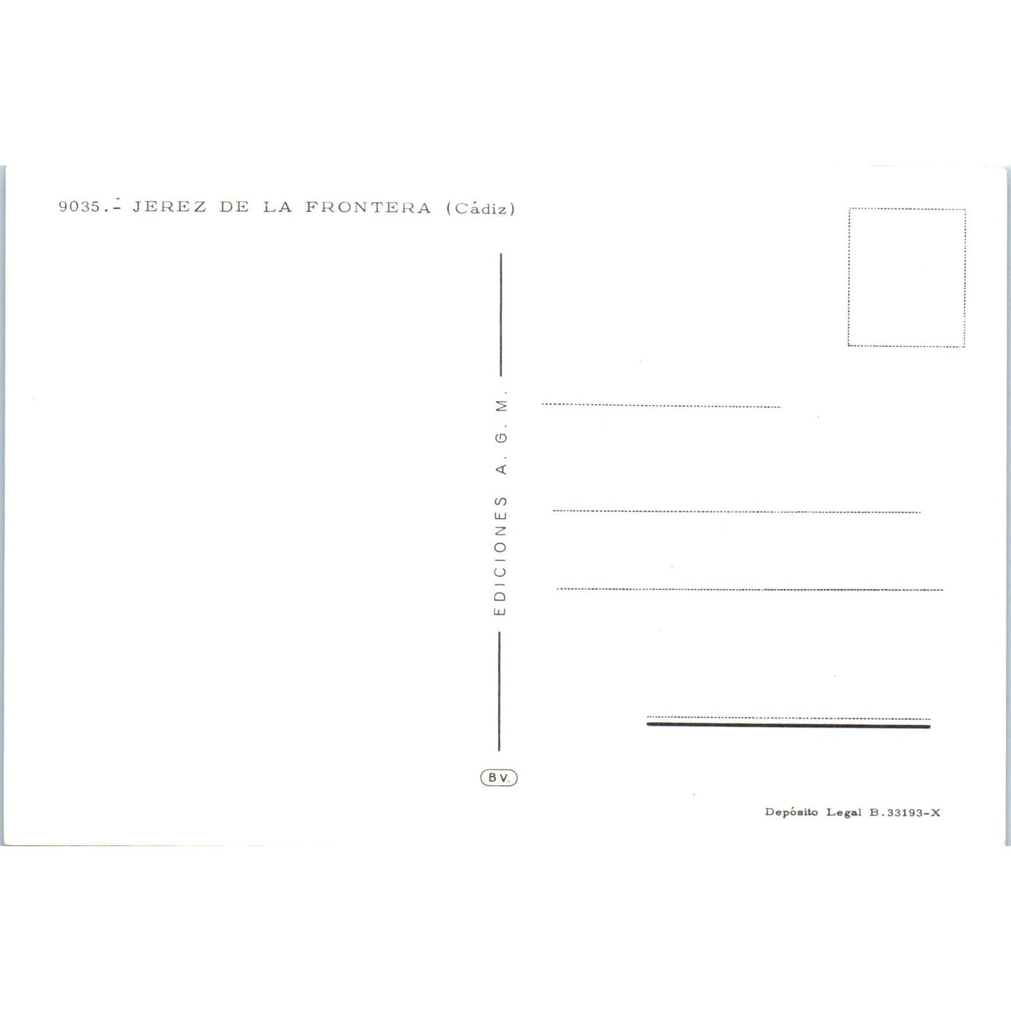 Jerez De La Frontera Cadiz Vintage Postcard PD1