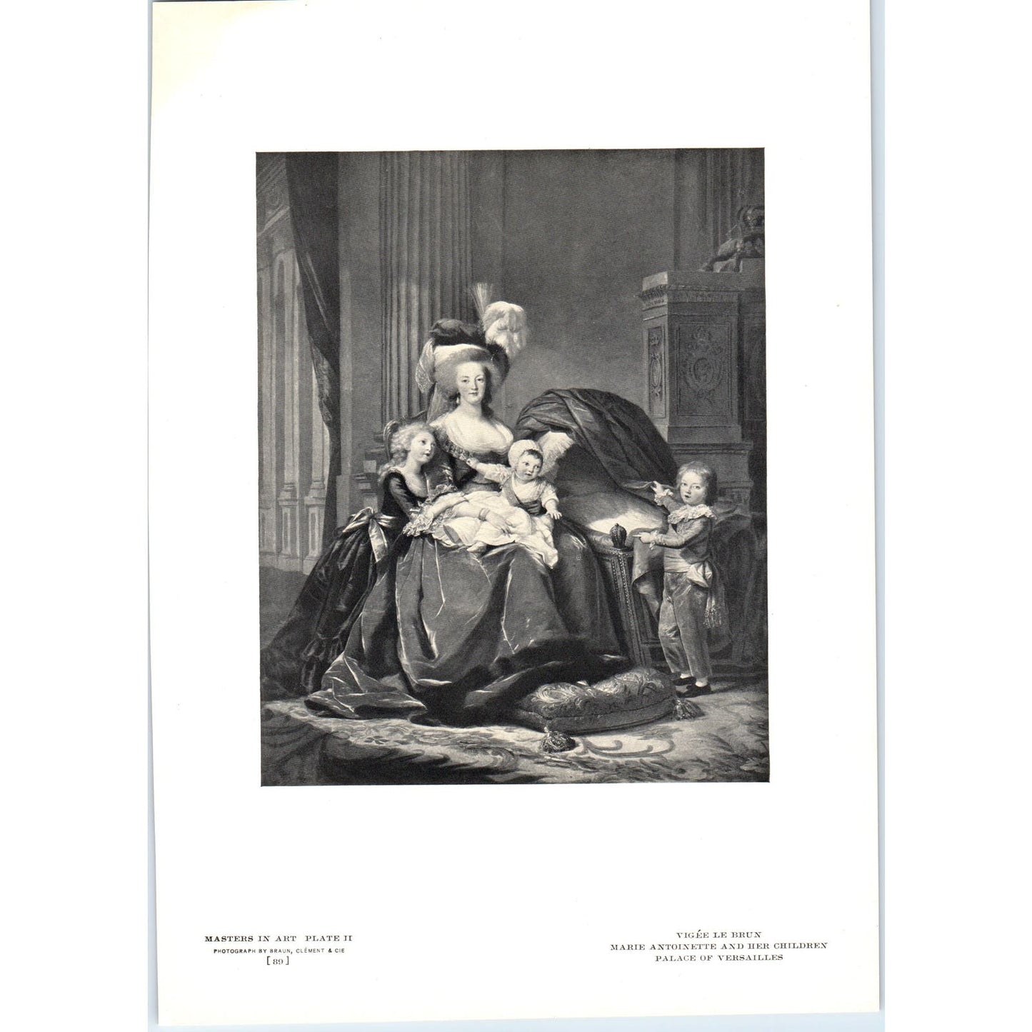 Marie Antoinette and Her Children - Vigée Le Brun c1905 Art Print D15