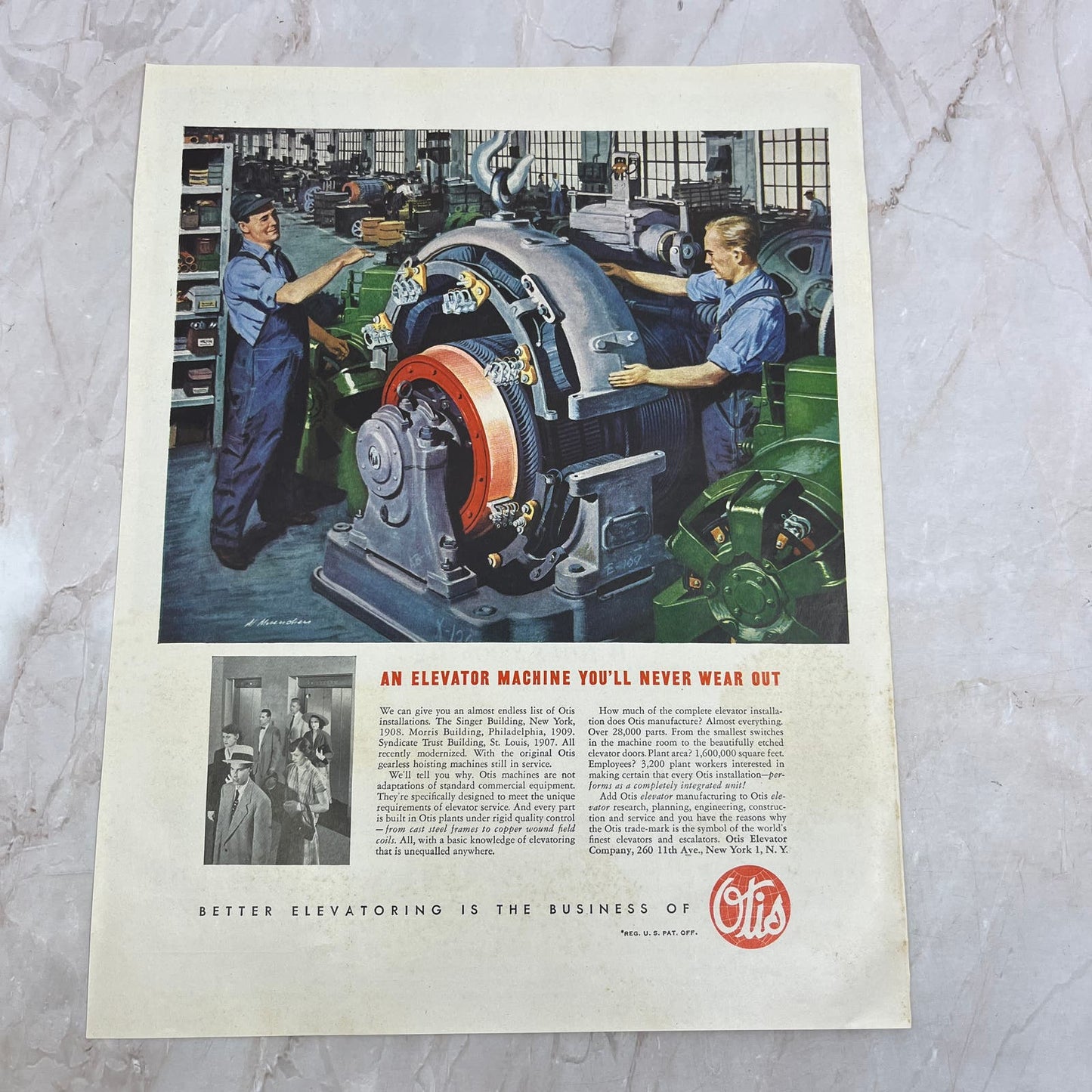 Otis Elevator Company Machines NY 1951 Magazine Ad FL6-10