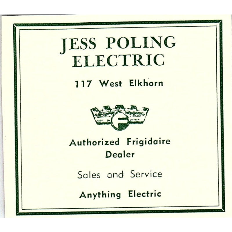 Jess Poling Electric 117 West Elkhorn 1957 Estes Park CO Ad AG4-S10