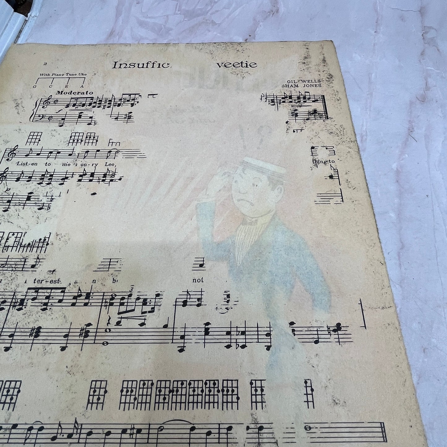 Insufficient Sweetie Isham Jones Gil Wells Antique Sheet Music Ti5