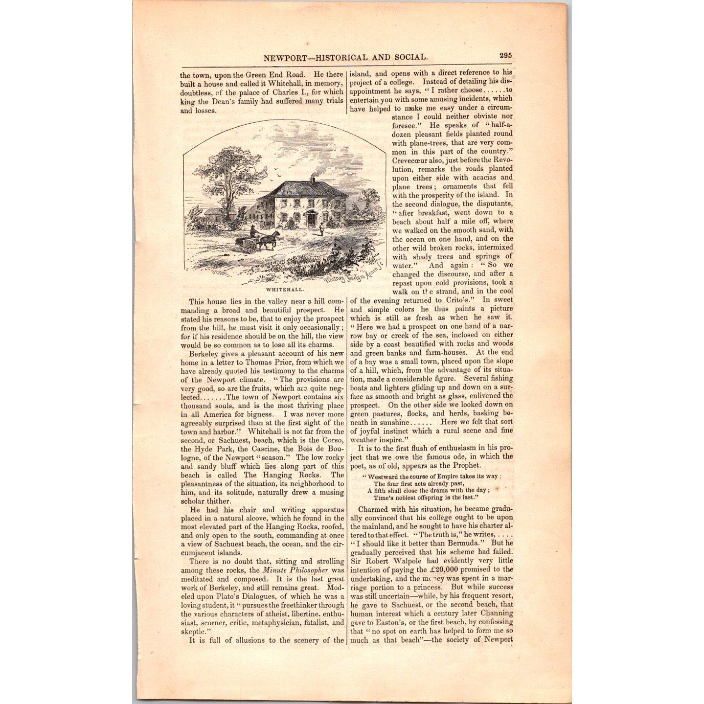 Newport Rhode Island Historical & Social Traveler- 15 Pages 1854 Article I19