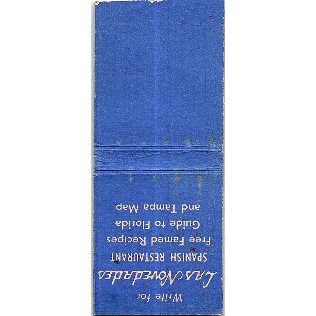 Las Novedades Spanish Restaurant Tampa FL Vintage Matchbook Cover SC7-Y9