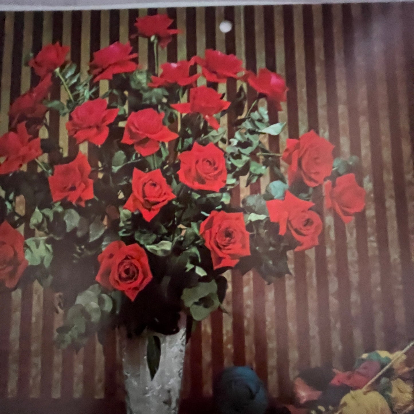 Retro Kitsch Bouquet of Red Roses 6x8" Art Print V23