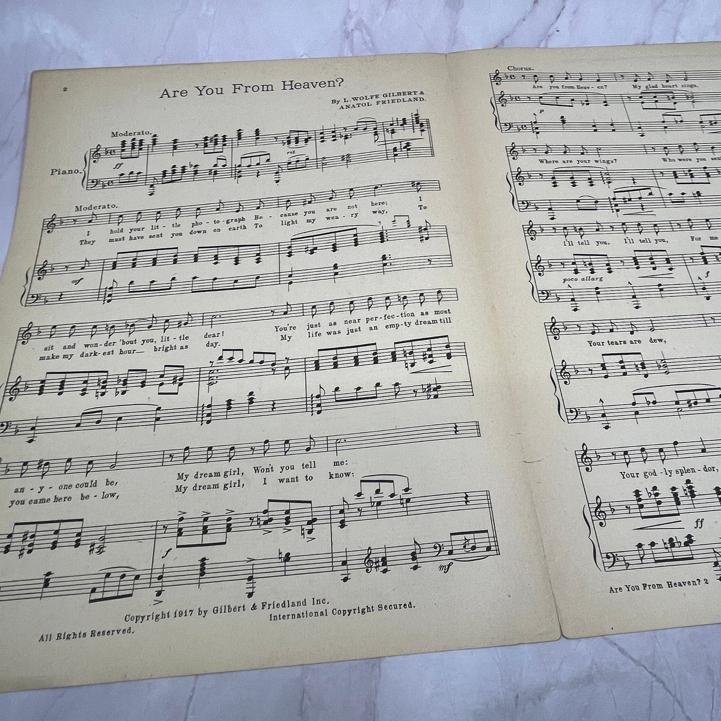 Are You From Heaven? L. Wolfe Anatol Friedland 1917 Sheet Music V16