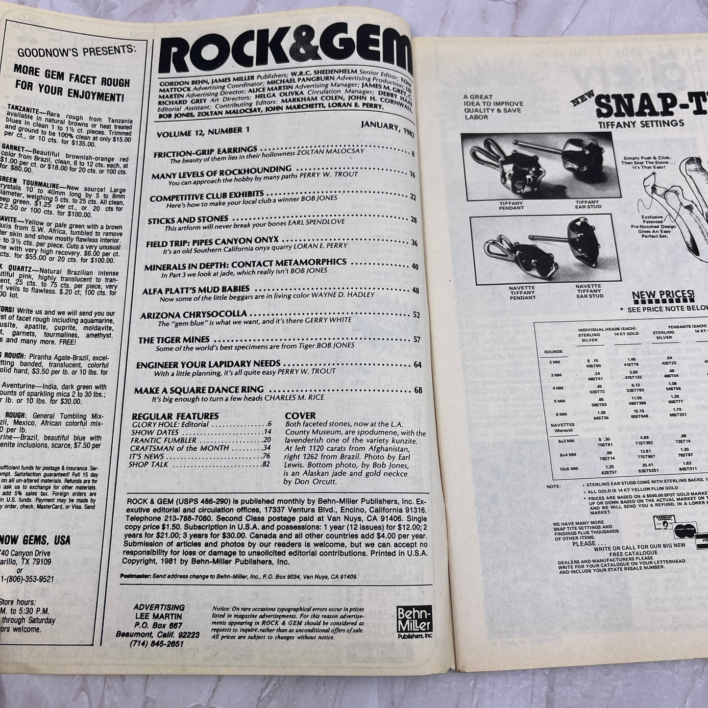 Lapidary Engineering Rockhounding - Rock & Gem Magazine - Jan 1982 M24