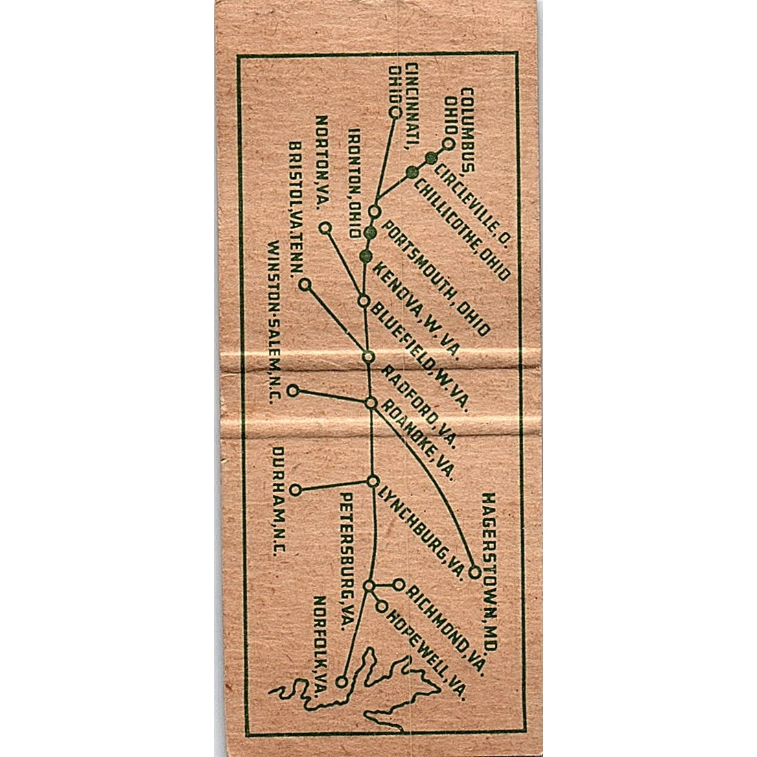 Norfolk & Western Railway Vintage Matchbook Cover SC7-Y8