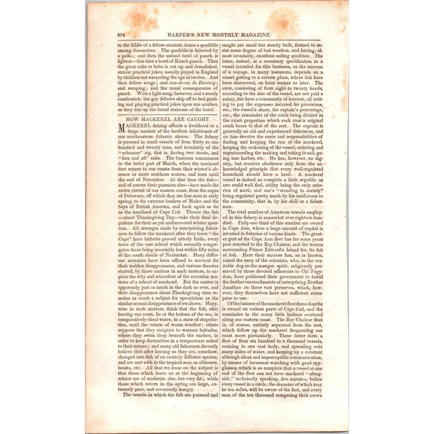 How Mackerel are Caught - Fishing - 4 Pages 1854 Article I19
