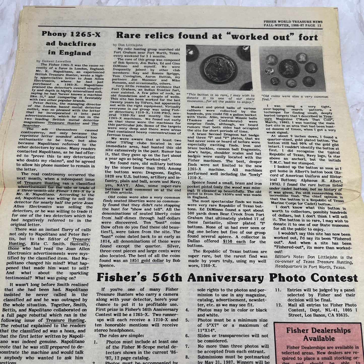 1987 Spring - Fisher M-Scope World Treasure News Newsletter Los Banos CA M11