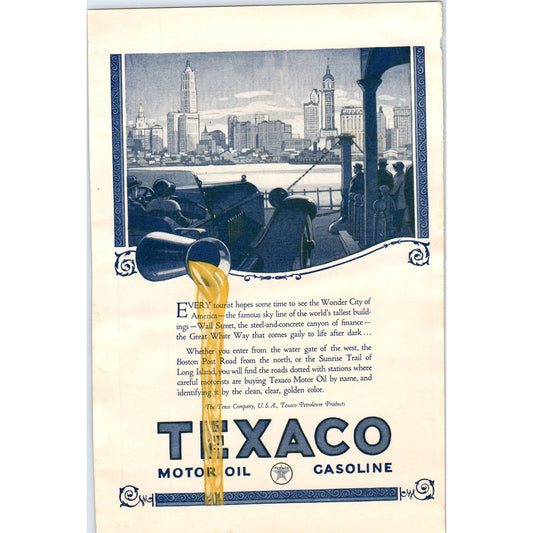 Texaco Motor Oil Gasoline 1924 Magazine Ad D23