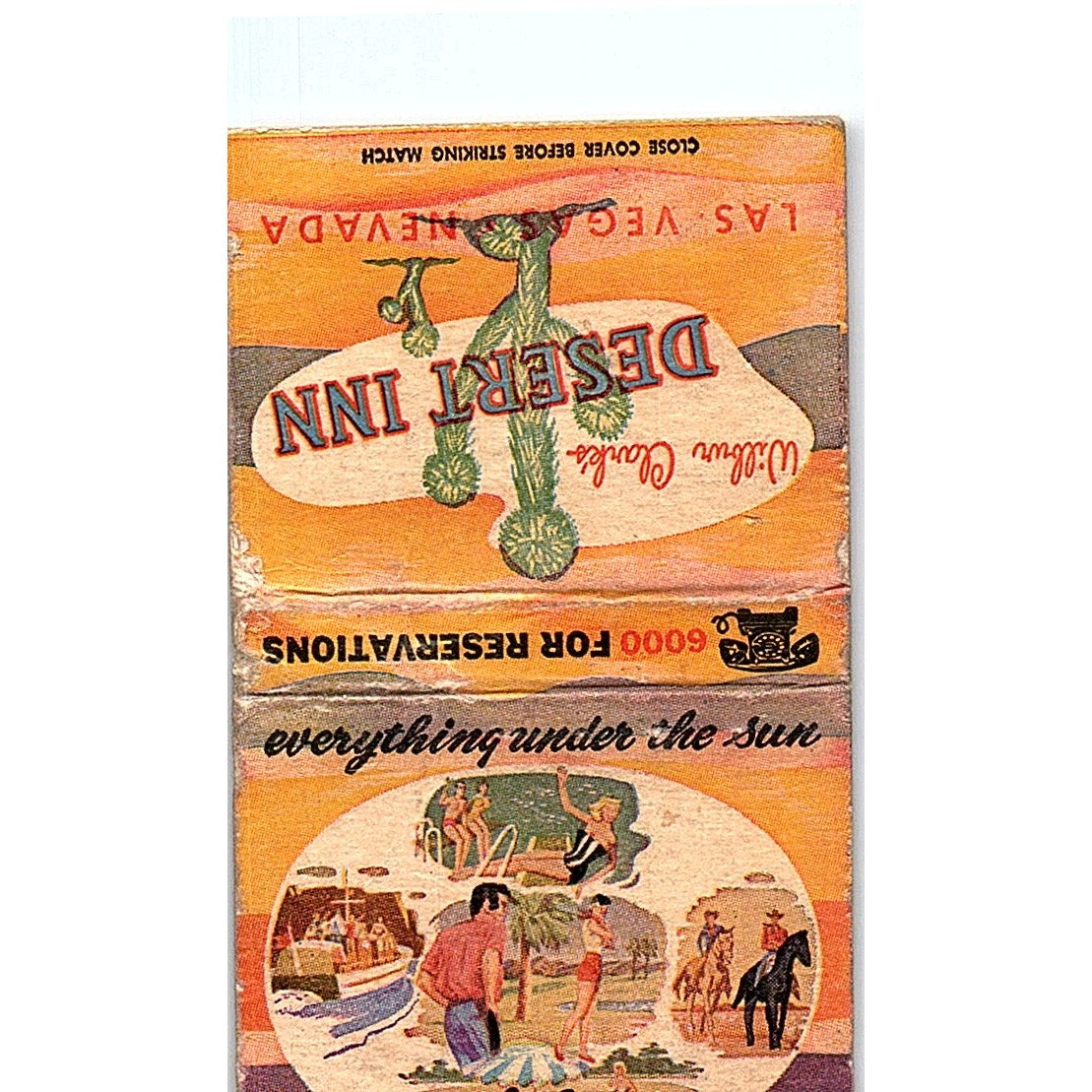 Wilbur Clark's Desert Inn Las Vegas NV Vintage Matchbook Cover SF3-Y4
